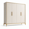 Armario de madera con tiradores metálicos dorados 200x220x60 cm