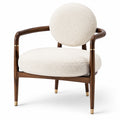Sillón de madera y bouclé beige