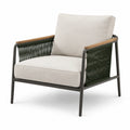 Sillón de Exterior Metal y Madera con Cuerda de Poliéster