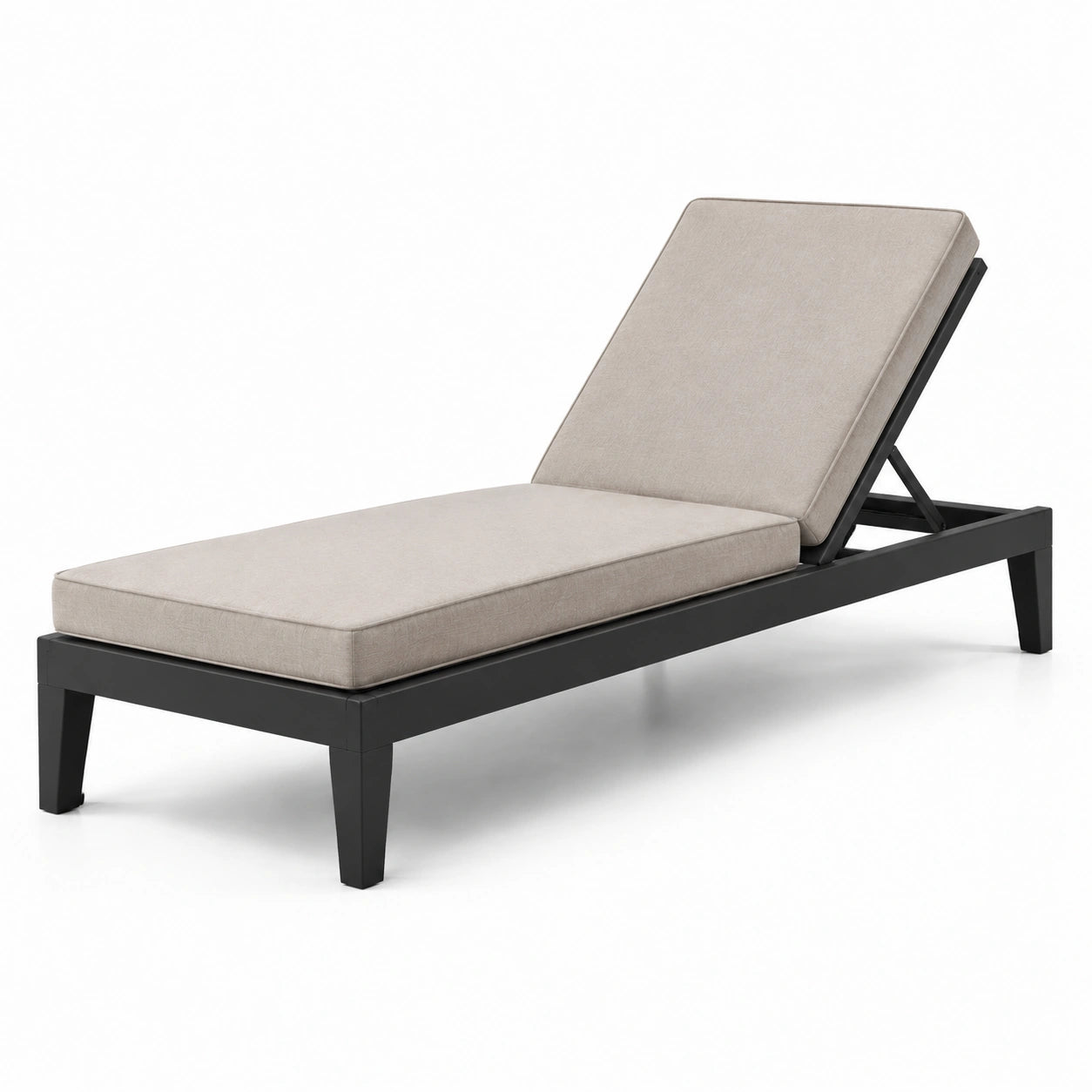 Tumbona de aluminio y tejido poliéster beige para exterior