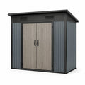 Cobertizo de polipropileno gris 180x120x200 cm