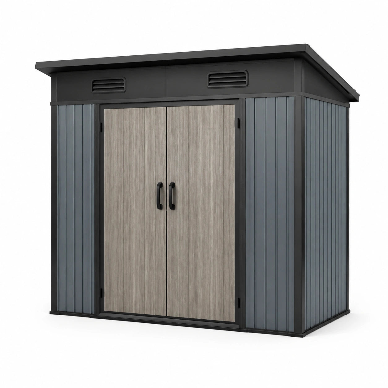 Cobertizo de polipropileno gris 180x120x200 cm