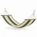 Hamaca de Algodón Rayada Verde y Beige 200 cm