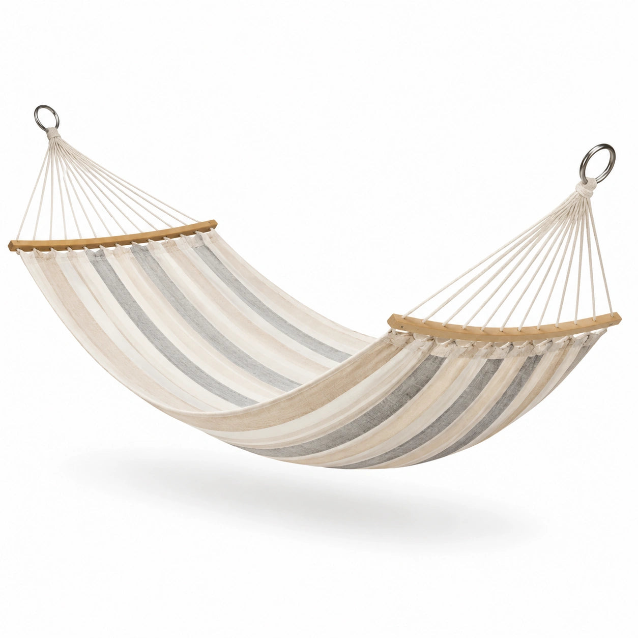 Hamaca de Lona Rayada Blanco y Gris 200x150 cm
