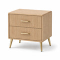 Mesita de noche de madera y metal con 2 cajones 60x40x50 cm