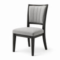 Silla de madera con tapizado de poliéster gris