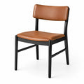 Silla de metal y cuero sintético marrón 45x50x80 cm